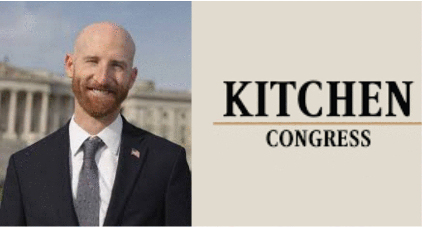 Derek Kitchen beside his congress logo