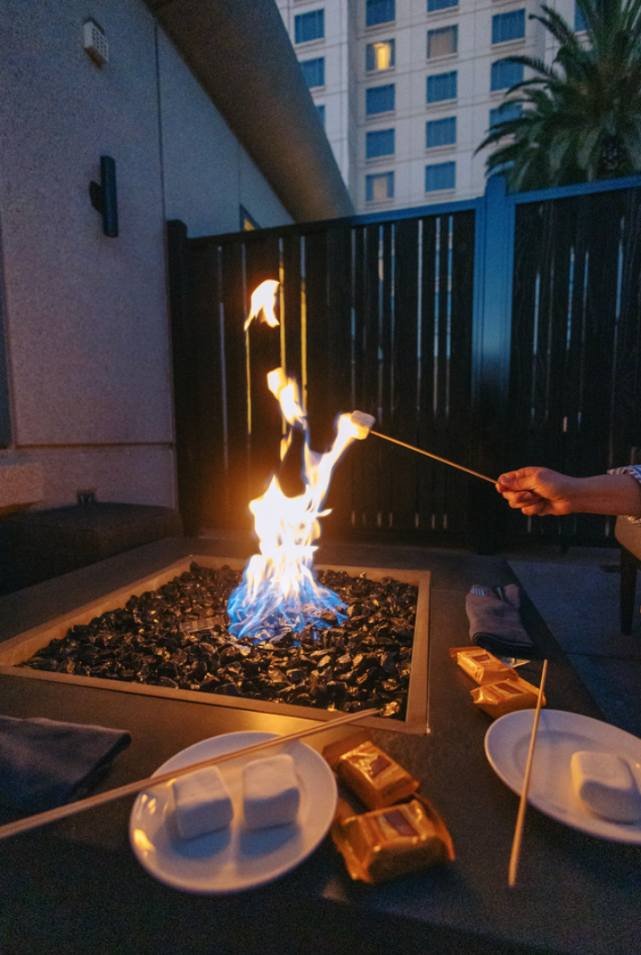 the porch and outdoor fire pit